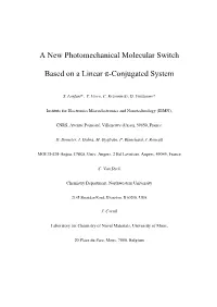 A New Photomechanical Molecular Switch Based on a Linear Π-Conjugated System