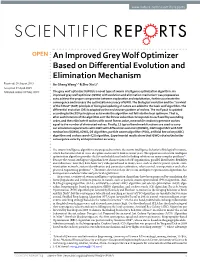 An Improved Grey Wolf Optimizer Based on Differential Evolution And