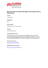 Beyond the War on Graffiti: the Right to Visual Expression in Urban Spaces