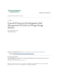 Cascaded Converters for Integration and Management of Grid Level Energy Storage Systems Zuhair Muhammed Alaas Wayne State University