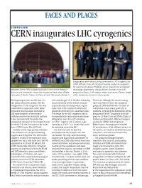 CERN Inaugurates LHC Cyrogenics