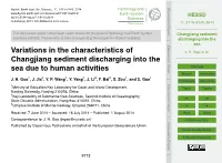 Changjiang Sediment Discharging Into the Sea Due to Human Activities Title Page Abstract Introduction 1 2 1 1 3 3 1 1 J