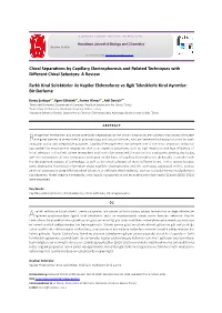 Chiral Separations by Capillary Electrophoresis and Related Techniques with Different Chiral Selectors: a Review