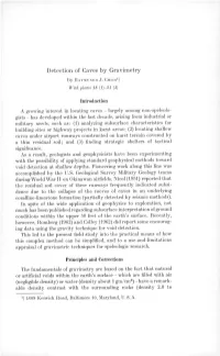 Detection of Caves by Gravimetry