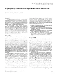 High-Quality Volume Rendering of Dark Matter Simulations