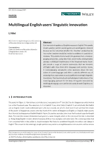 Multilingual English Users&#X02019; Linguistic Innovation