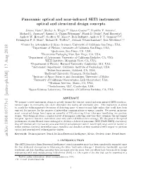 Panoramic Optical and Near-Infrared SETI Instrument: Optical and Structural Design Concepts
