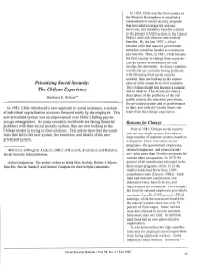 Privatizing Social Security: the Chilean Experience