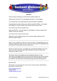 Quiz Pack Thank You for Purchasing Your Quiz Pack from Instant Quizzes