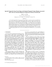 Specific Tropical Cyclone Track Types and Unusual Tropical Cyclone