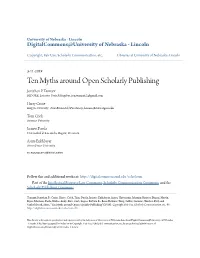 Ten Myths Around Open Scholarly Publishing Jonathan P