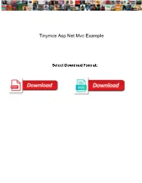 Tinymce Asp Net Mvc Example