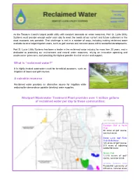 What Is “Reclaimed Water?” a Valuable Resource Westport Wastewater