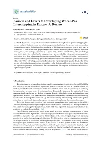 Barriers and Levers to Developing Wheat–Pea Intercropping in Europe: a Review
