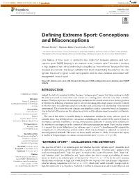 Defining Extreme Sport: Conceptions and Misconceptions