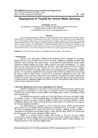 Deployment of Tinyos for Online Water Sensing