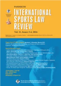 I.S.L.R.Pandektis,Volume 11, Issues 3-4,2016