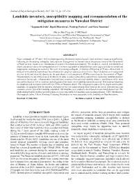 Landslide Inventory, Susceptibility Mapping and Recommendation of the Mitigation Measures in Nuwakot District