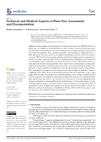 Technical and Medical Aspects of Burn Size Assessment and Documentation