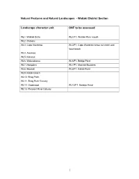 Waitaki District Section Landscape Character Unit ONF to Be Assessed