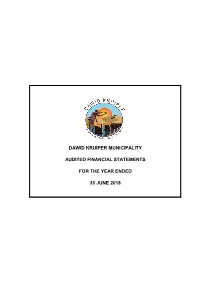 30 June 2018 for the Year Ended Dawid Kruiper Municipality Audited Financial Statements
