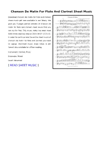Chanson De Matin for Flute and Clarinet Sheet Music