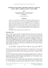 Concept of Teaching and Education in Al-Qur'an