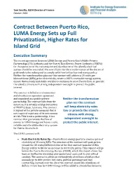 Contract Between Puerto Rico, LUMA Energy Sets up Full Privatization, Higher Rates for Island Grid