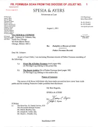 FR. FORMUSA SCAN from the DIOCESE of JOLIET NO. 1 Redacted April2013 Released April 2014 SPESIA &AYERS Attorneys at Law E