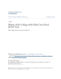 History of the College of the Holy Cross Naval ROTC Unit the 'Ocallahan Society, College of the Holy Cross