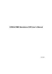 Hybrid Standalone DVR User's Manual
