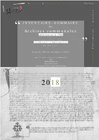 Inventaire Du Fonds Ancien