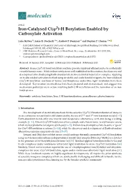Iron-Catalysed C (Sp2)-H Borylation Enabled by Carboxylate Activation