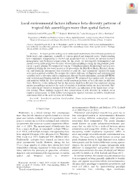 Local Environmental Factors Influence Beta‐Diversity Patterns of Tropical