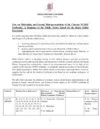 Note on Misleading and Factual Misrepresentation of the Current NCERT Textbooks: a Response to the Public Notice Issued by the Rajya Sabha Secretariat