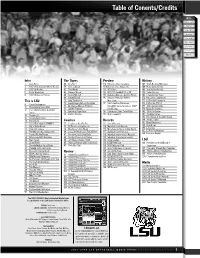 Table of Conents/Credits