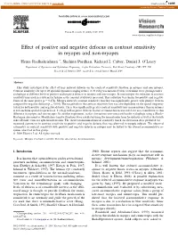 Effect of Positive and Negative Defocus on Contrast Sensitivity in Myopes