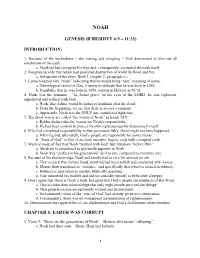 Genesis (B'reshiyt 6:9 – 11:32) Introduction: Chapter 6