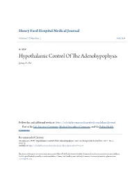 Hypothalamic Control of the Adenohypophysis James A