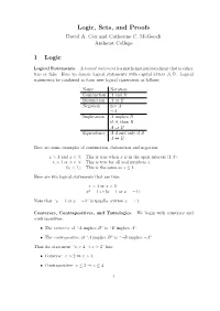 Logic, Sets, and Proofs David A
