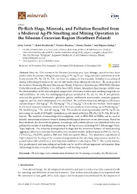 Pb-Rich Slags, Minerals, and Pollution Resulted from a Medieval Ag-Pb Smelting and Mining Operation in the Silesian-Cracovian Region (Southern Poland)
