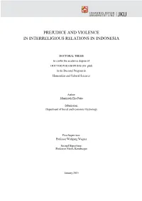 Prejudice and Violence in Interreligious Relations in Indonesia