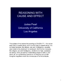 Reasoning with Cause and Effect