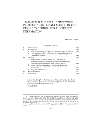Trolling & the First Amendment