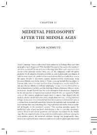 Medieval Philosophy After the Middle Ages