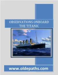 Observations Onboard the Titanic