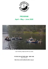 PROGRAM April – May – June 2020