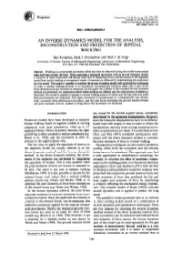 An Inverse Dynamics Model for the Analysis, Reconstruction and Prediction of Bipedal Walking