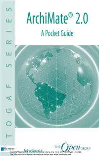 Archimate® 2.0 – a Pocket Guide