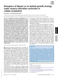 Emergence of Diauxie As an Optimal Growth Strategy Under Resource Allocation Constraints in Cellular Metabolism